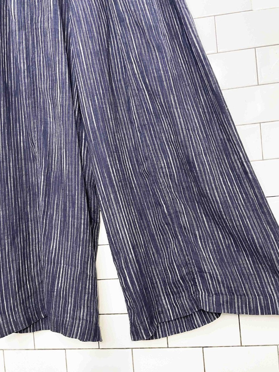 naif montreal 100% linen pinstripe wide leg pants - good market thrift store