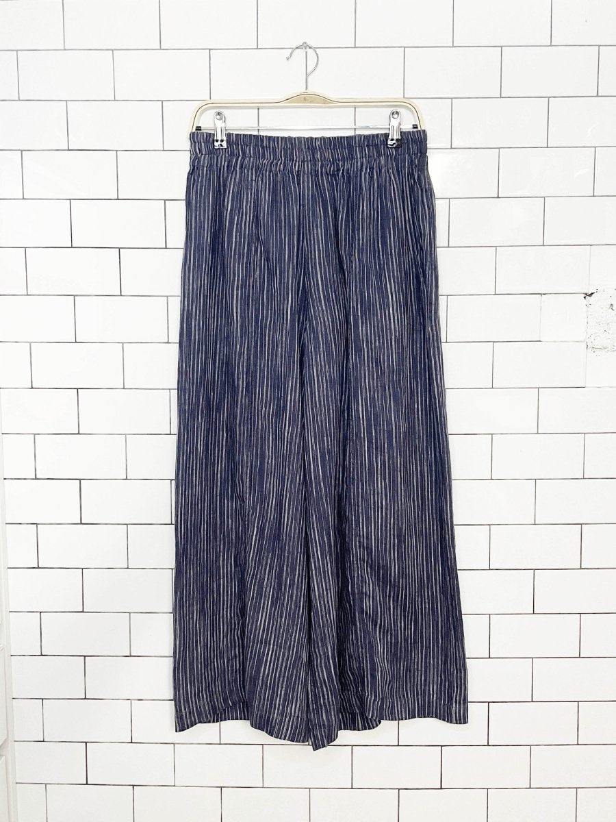 naif montreal 100% linen pinstripe wide leg pants - good market thrift store