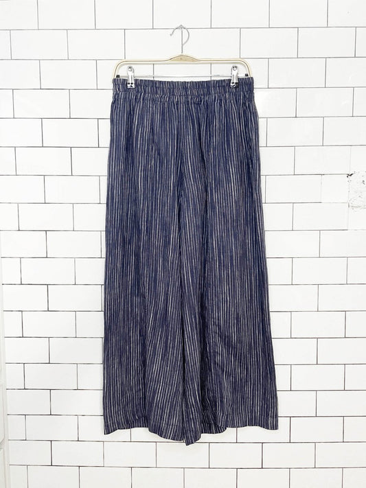 naif montreal 100% linen pinstripe wide leg pants - good market thrift store