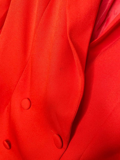 nastygal feather trim double breasted blazer dress | power shoulder - good market thrift store