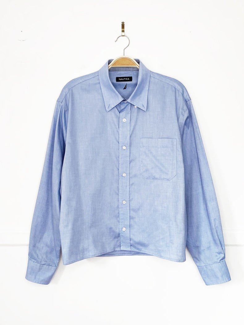 nautica sporty prep boxy cropped shirt | rework - good market thrift store