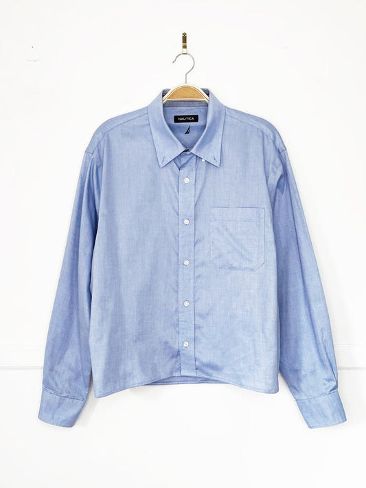 nautica sporty prep boxy cropped shirt | rework - good market thrift store