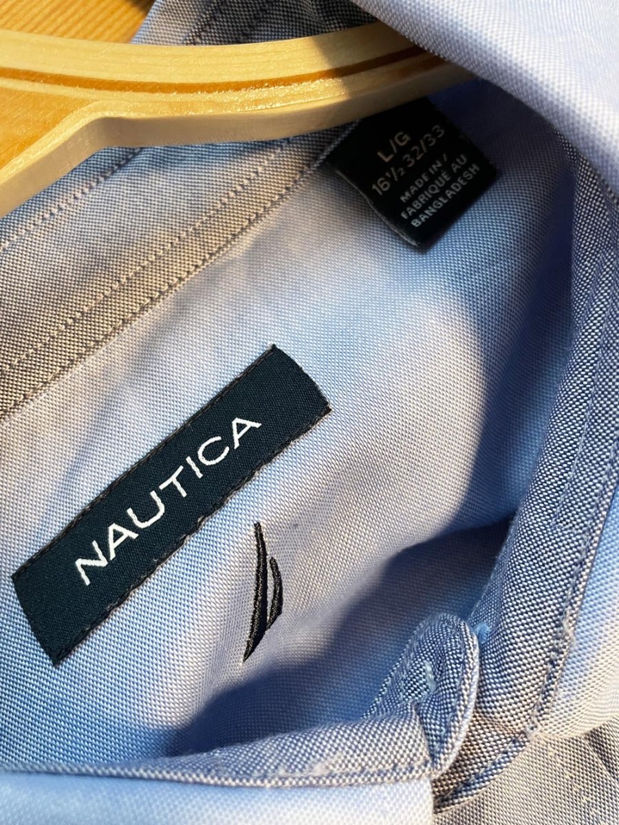 nautica sporty prep boxy cropped shirt | rework - good market thrift store