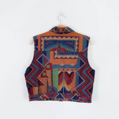 vintage 90s sweetgrass navajo denim vest top