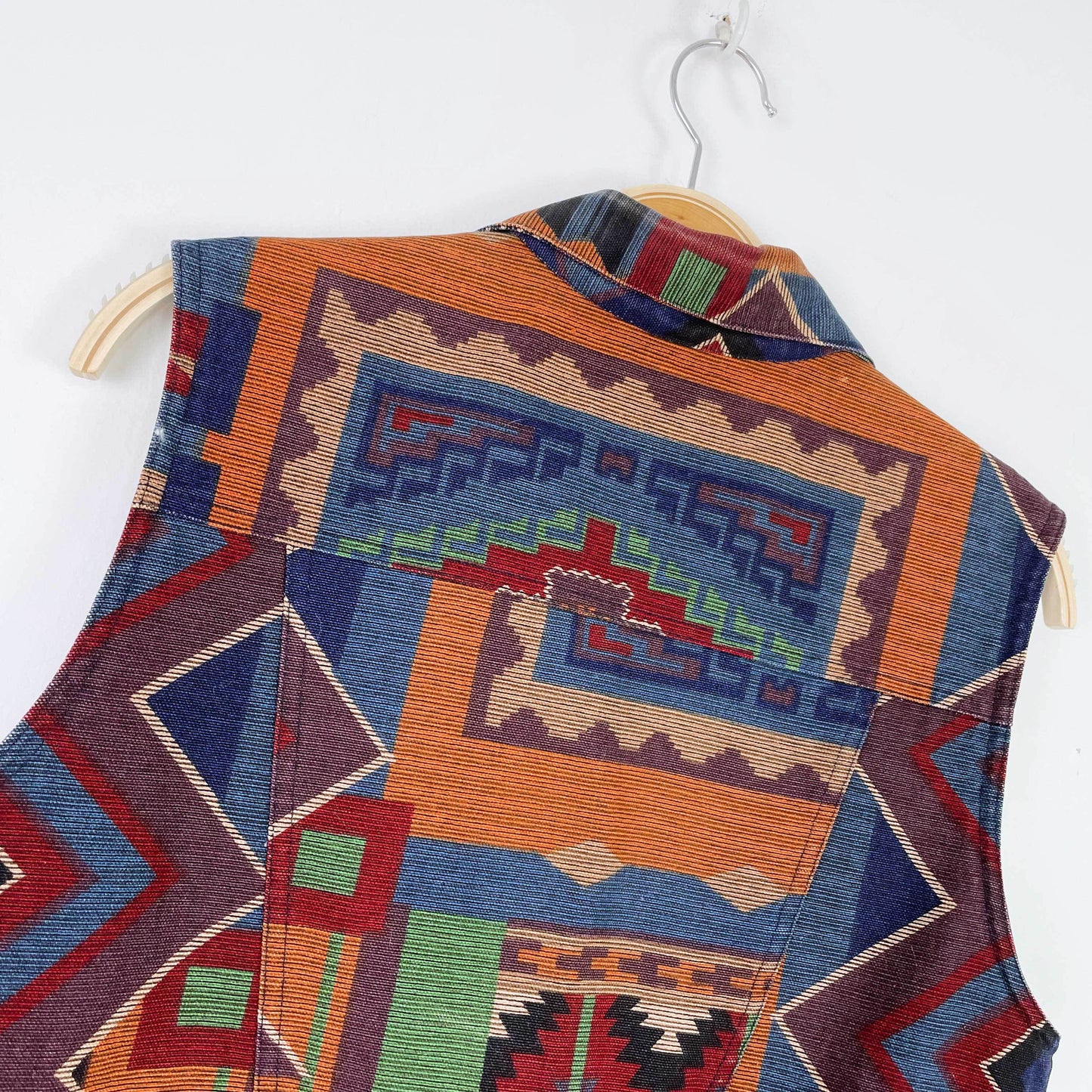 vintage 90s sweetgrass navajo denim vest top