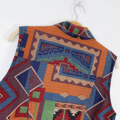 vintage 90s sweetgrass navajo denim vest top