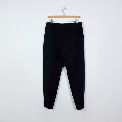 lululemon black neoprene tapered joggers - size 10