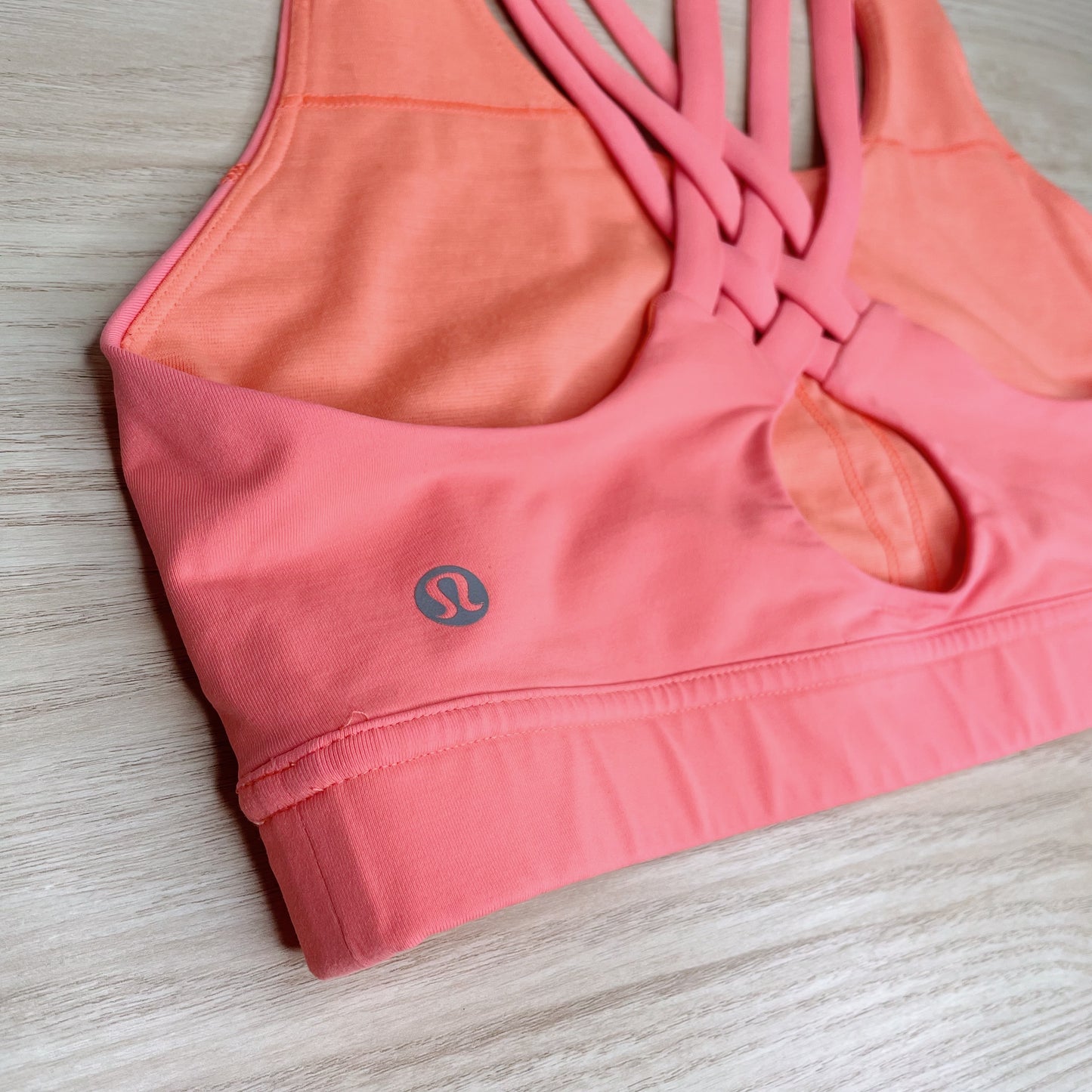 lululemon 2016 all sport bra III in light flare - size 8