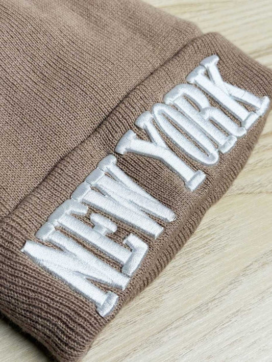new york embroidered fleece lined toque - good market thrift store