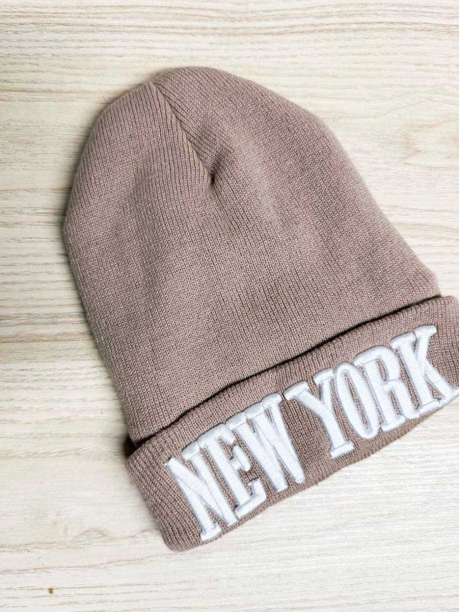 new york embroidered fleece lined toque - good market thrift store