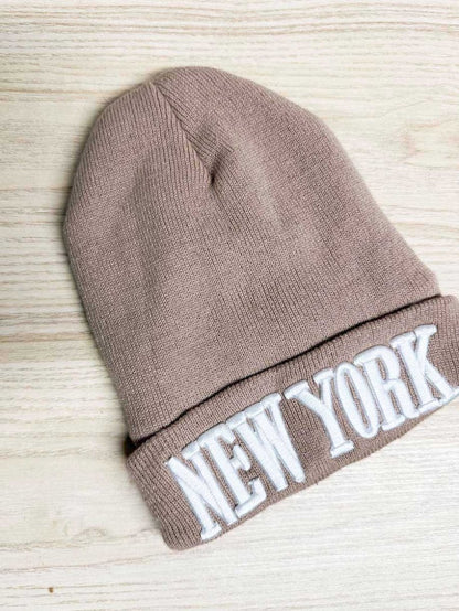 new york embroidered fleece lined toque - good market thrift store