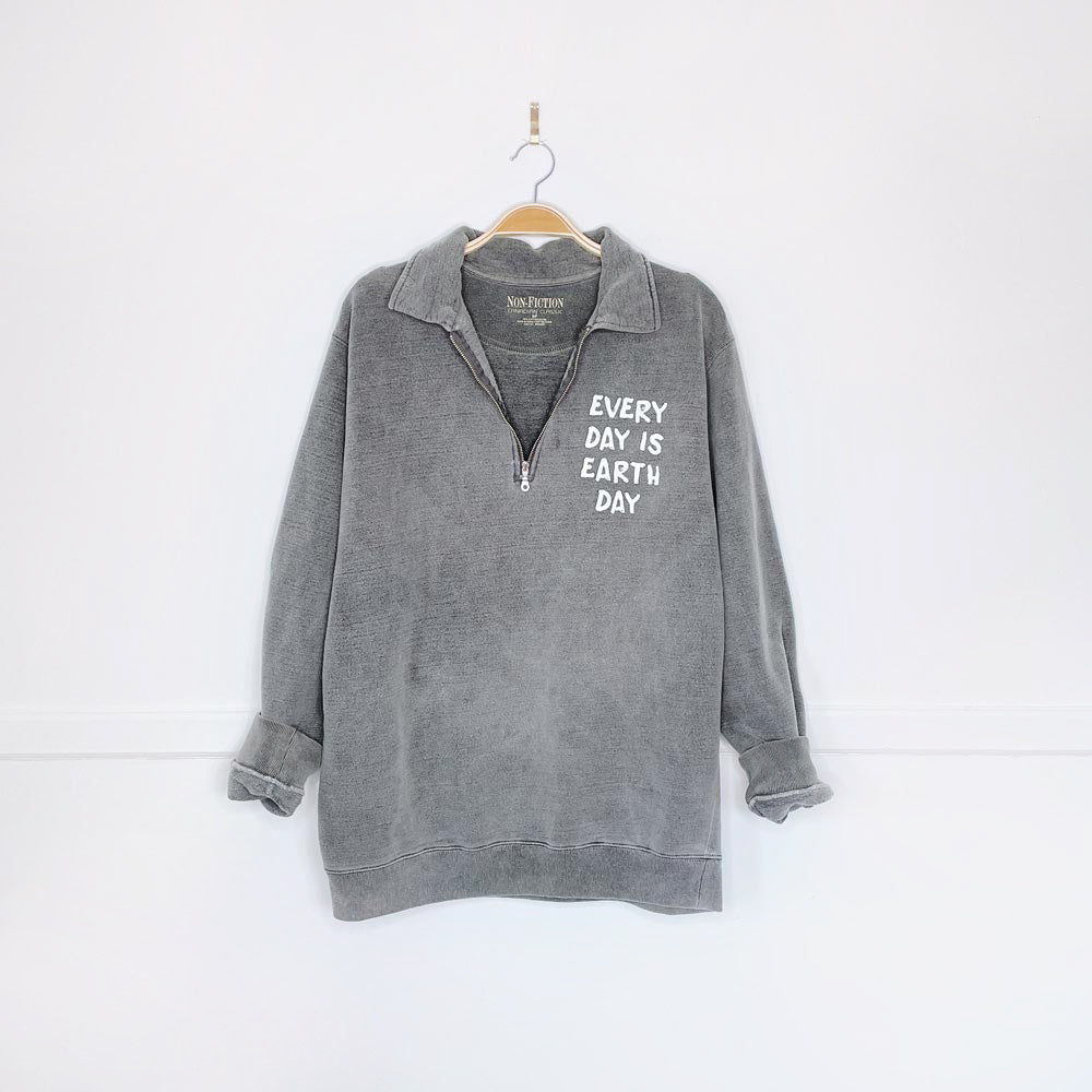 vintage 00s non-fiction x earth activist 1/4 zip cottage sweatshirt
