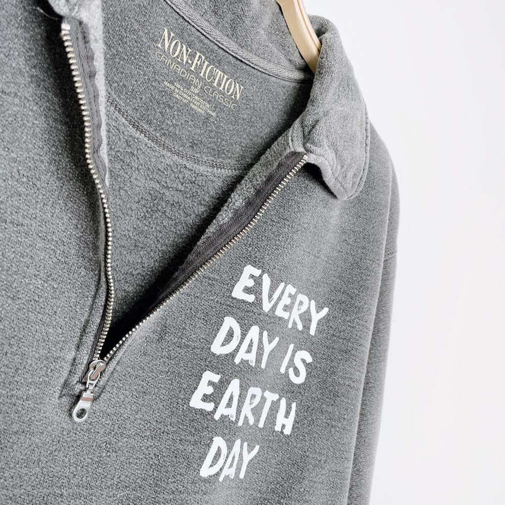 vintage 00s non-fiction x earth activist 1/4 zip cottage sweatshirt