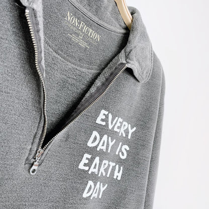 vintage 00s non-fiction x earth activist 1/4 zip cottage sweatshirt