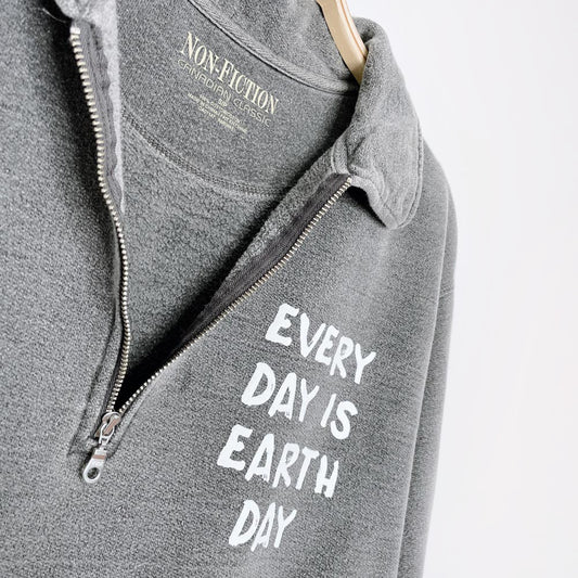 vintage 00s non-fiction x earth activist 1/4 zip cottage sweatshirt