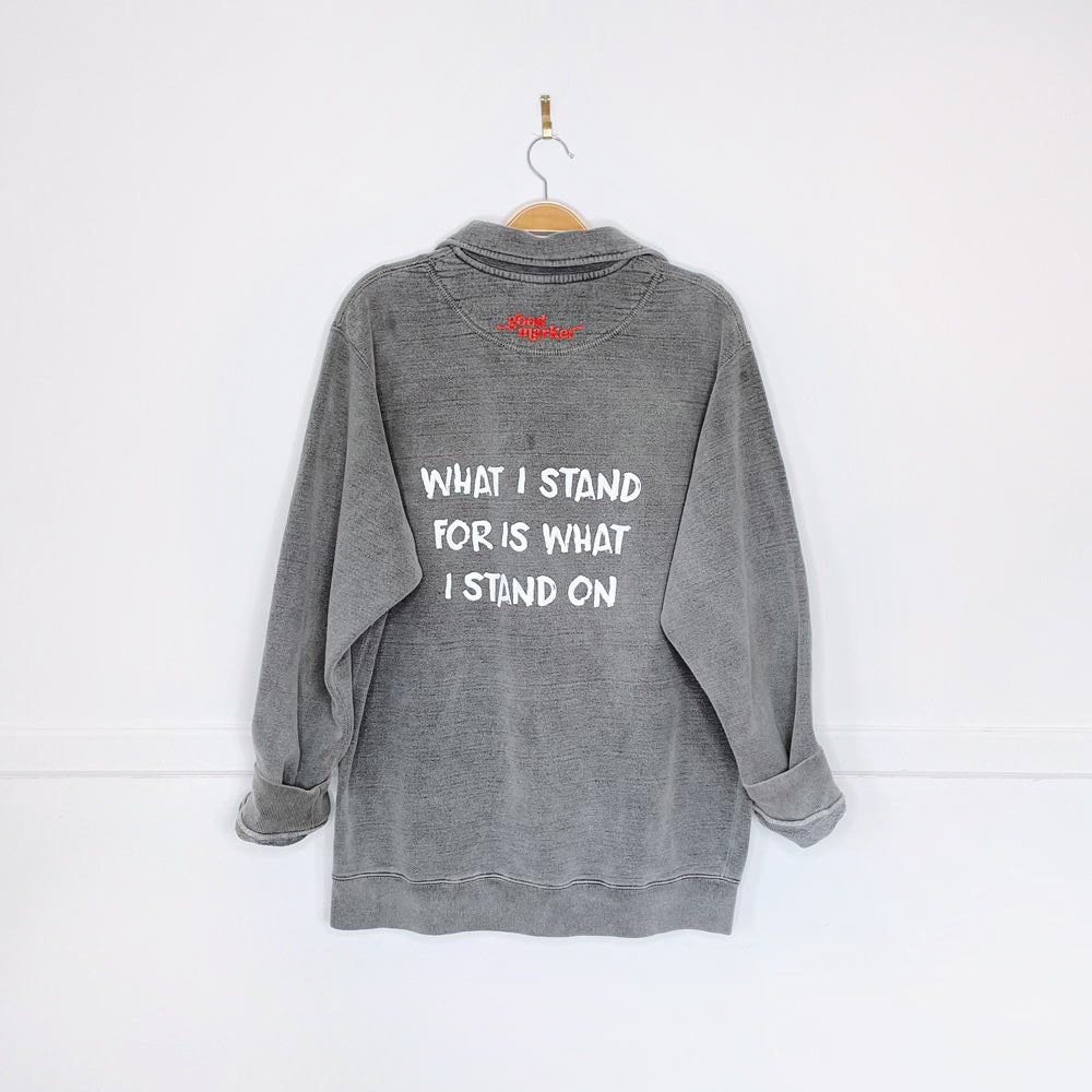 vintage 00s non-fiction x earth activist 1/4 zip cottage sweatshirt