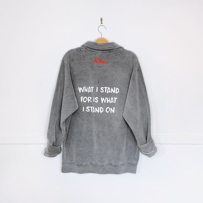 vintage 00s non-fiction x earth activist 1/4 zip cottage sweatshirt