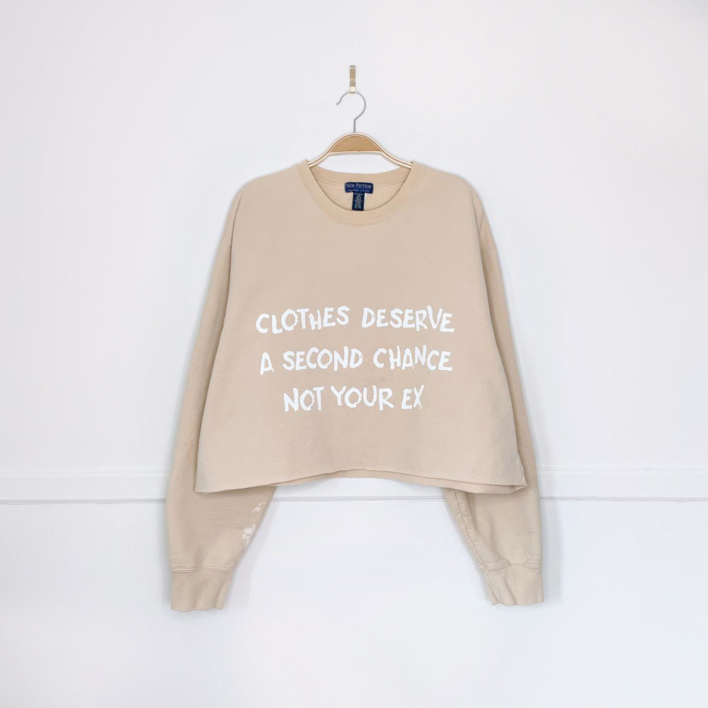 vintage 90s non-fiction x earth activist crop sweatshirt