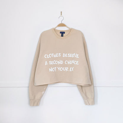 vintage 90s non-fiction x earth activist crop sweatshirt