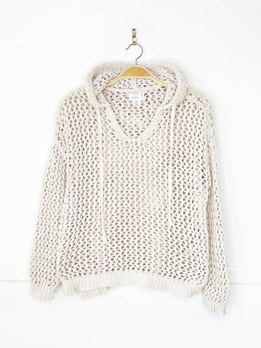 nicole miller atelier crochet chenille knit hoodie - good market thrift store