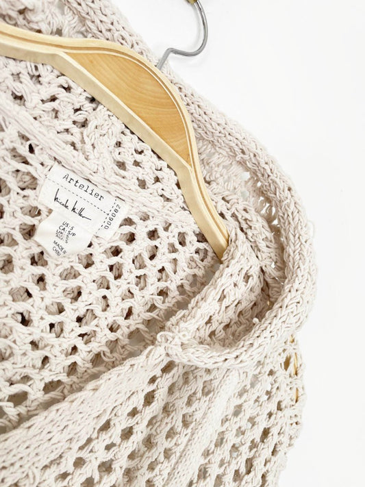 nicole miller atelier crochet chenille knit hoodie - good market thrift store