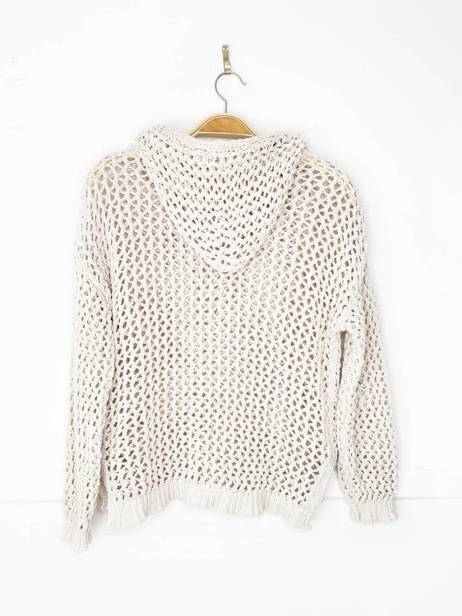 nicole miller atelier crochet chenille knit hoodie - good market thrift store