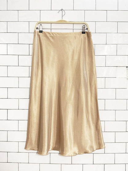 nicole miller NY satin flowy midi skirt | made in USA - good market thrift store