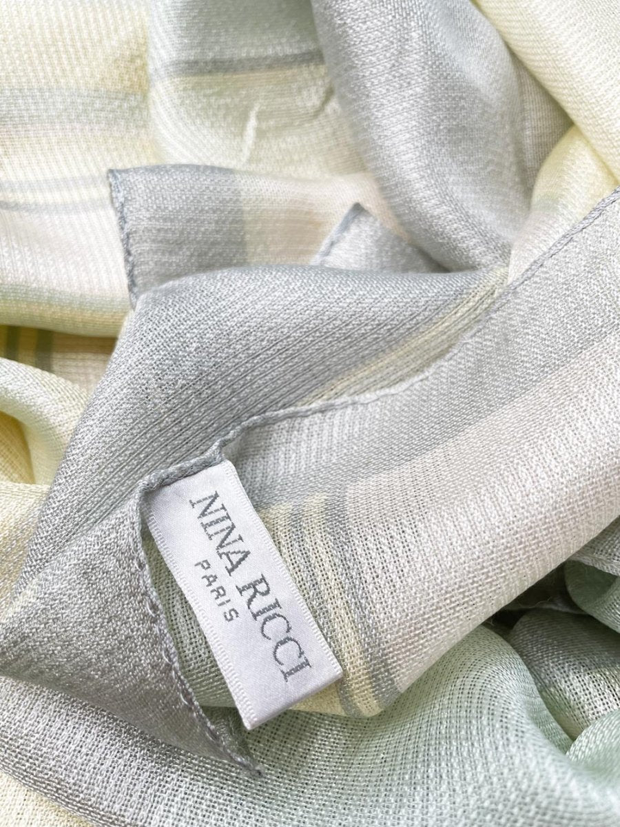 nina ricci paris 100% silk woven chiffon long scarf - good market thrift store