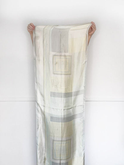 nina ricci paris 100% silk woven chiffon long scarf - good market thrift store