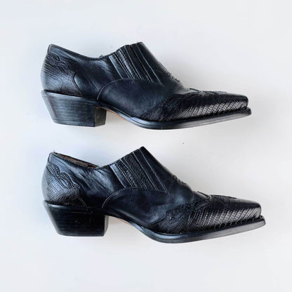 vintage nine west western leather ankle boot