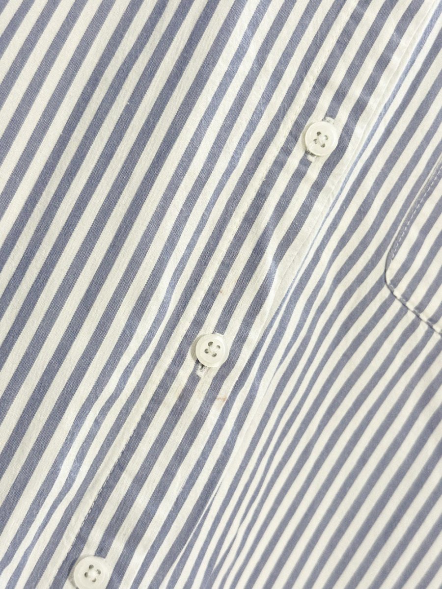nine west loose - fit blue stripe menswear shirt - good market thrift store
