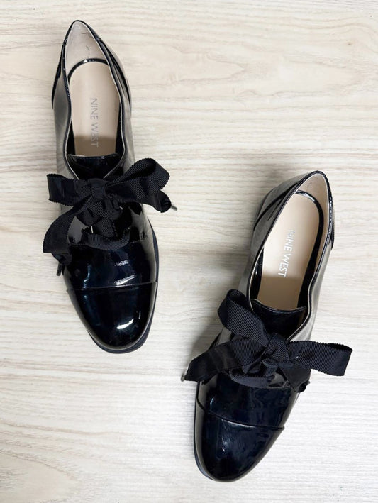 nine west patent leather ribbon lace oxford shoes - good market thrift store