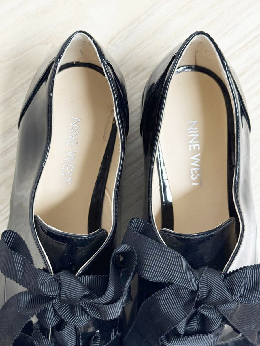 nine west patent leather ribbon lace oxford shoes - good market thrift store
