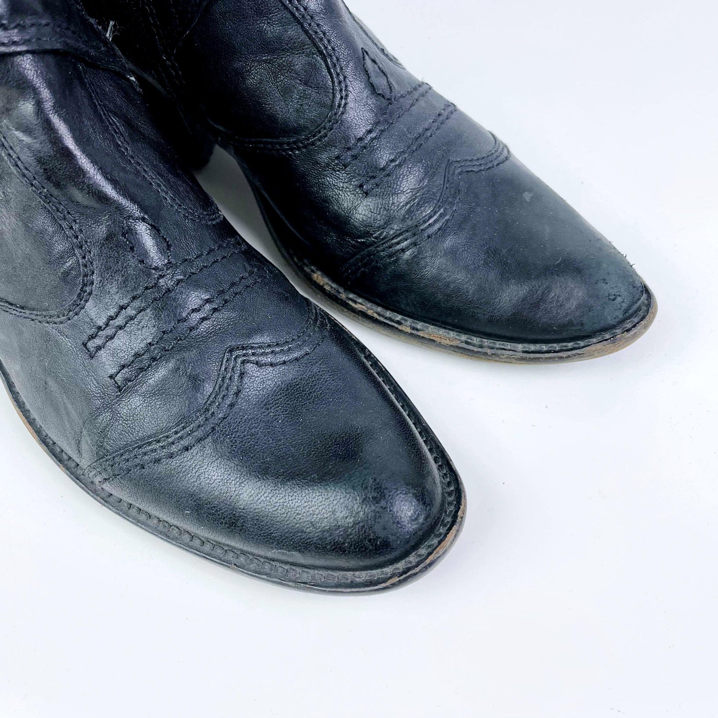 nero giardini black leather western boots - size 39