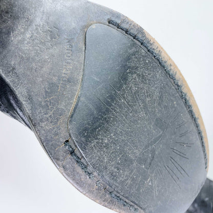 nero giardini black leather western boots - size 39