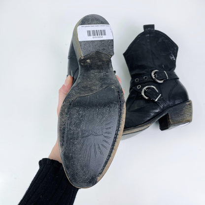 nero giardini black leather western boots - size 39