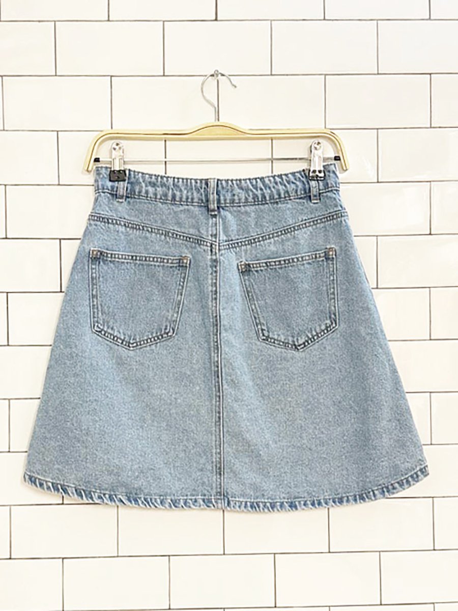 noisy may full button denim mini skirt - good market thrift store