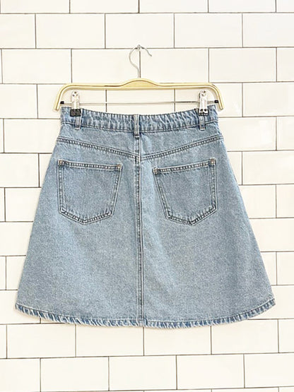 noisy may full button denim mini skirt - good market thrift store