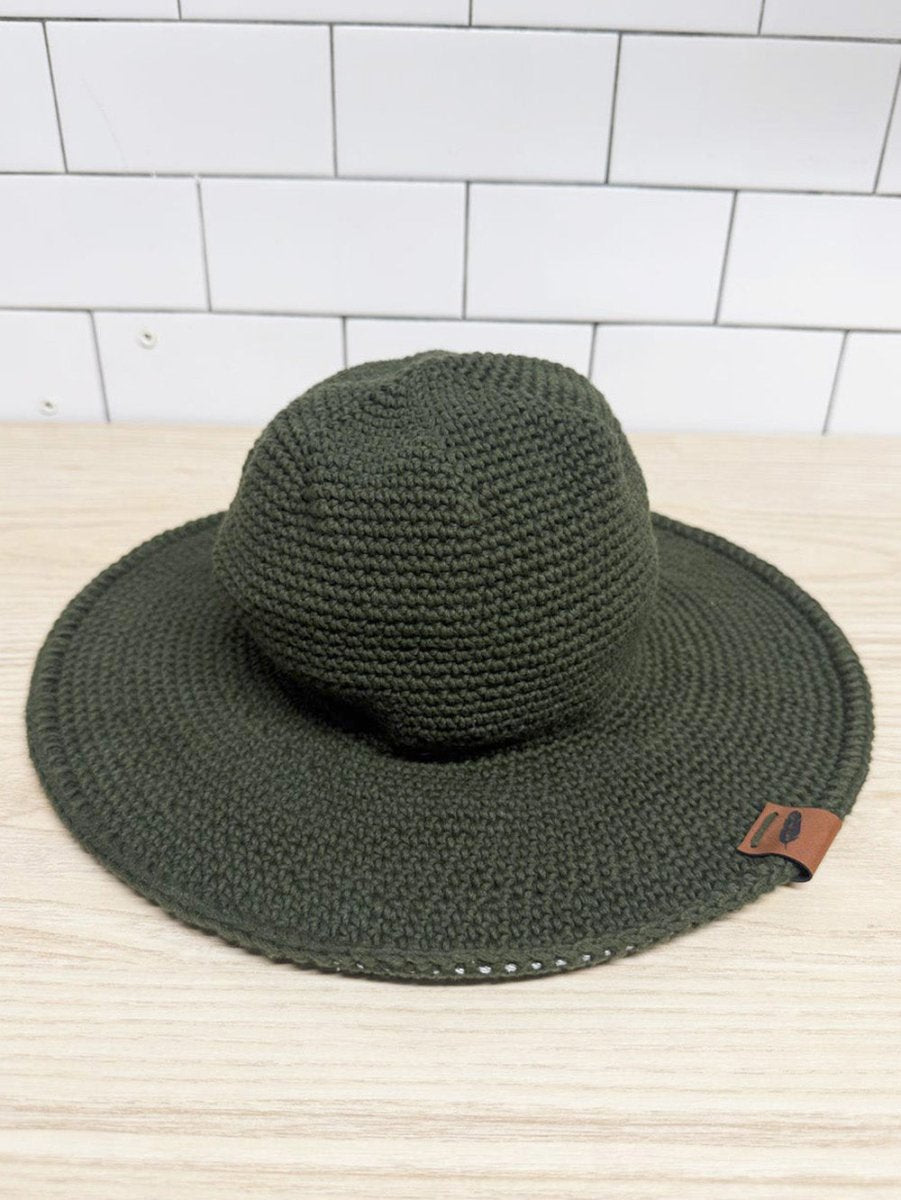 north ferry hats nativo organic cotton knit wide brim packable hat - good market thrift store