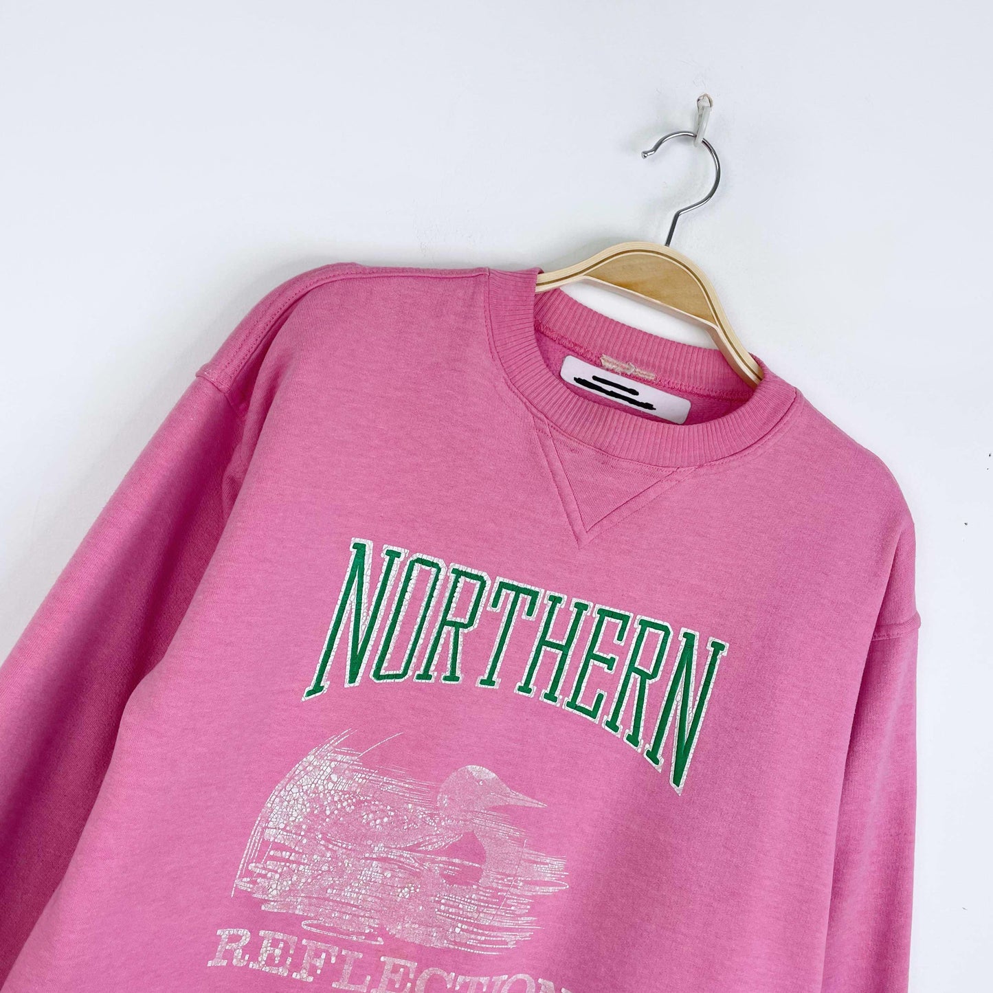 vintage 90s northern reflections pink loon logo crew