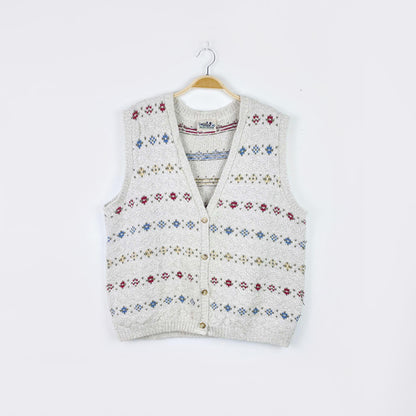 vintage 90s NR made in USA knit grandpa vest