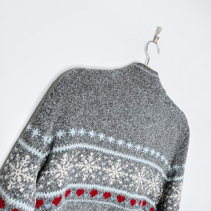 vintage NR snowflake + hearts knit cardigan