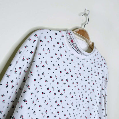 vintage 90s nr holiday ivy mock neck long sleeve - size large