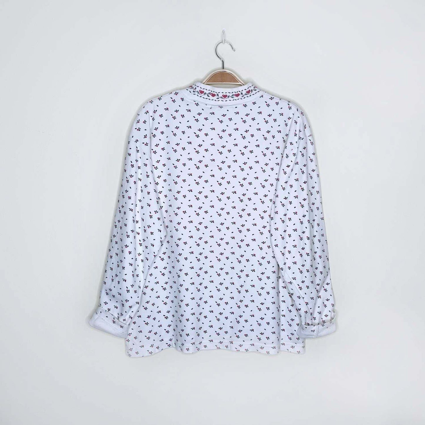 vintage 90s nr holiday ivy mock neck long sleeve - size large