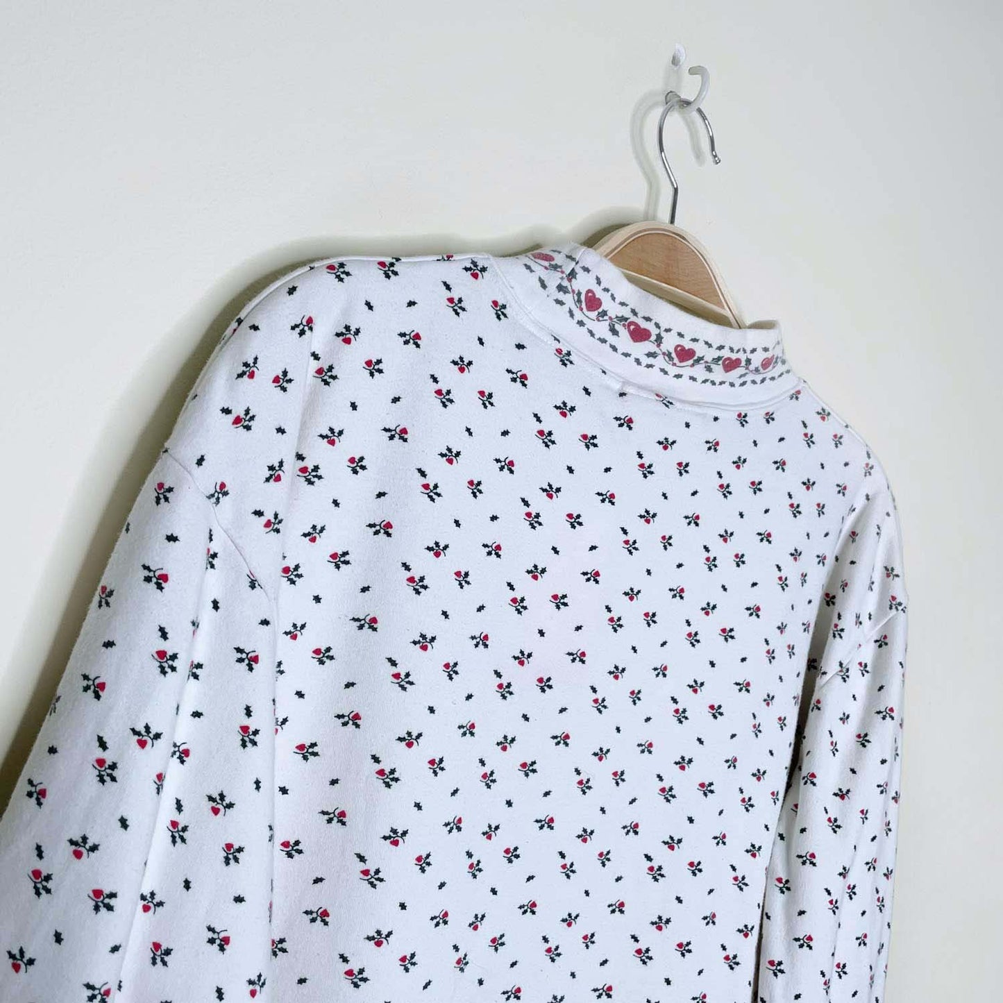 vintage 90s nr holiday ivy mock neck long sleeve - size large