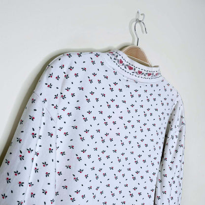 vintage 90s nr holiday ivy mock neck long sleeve - size large