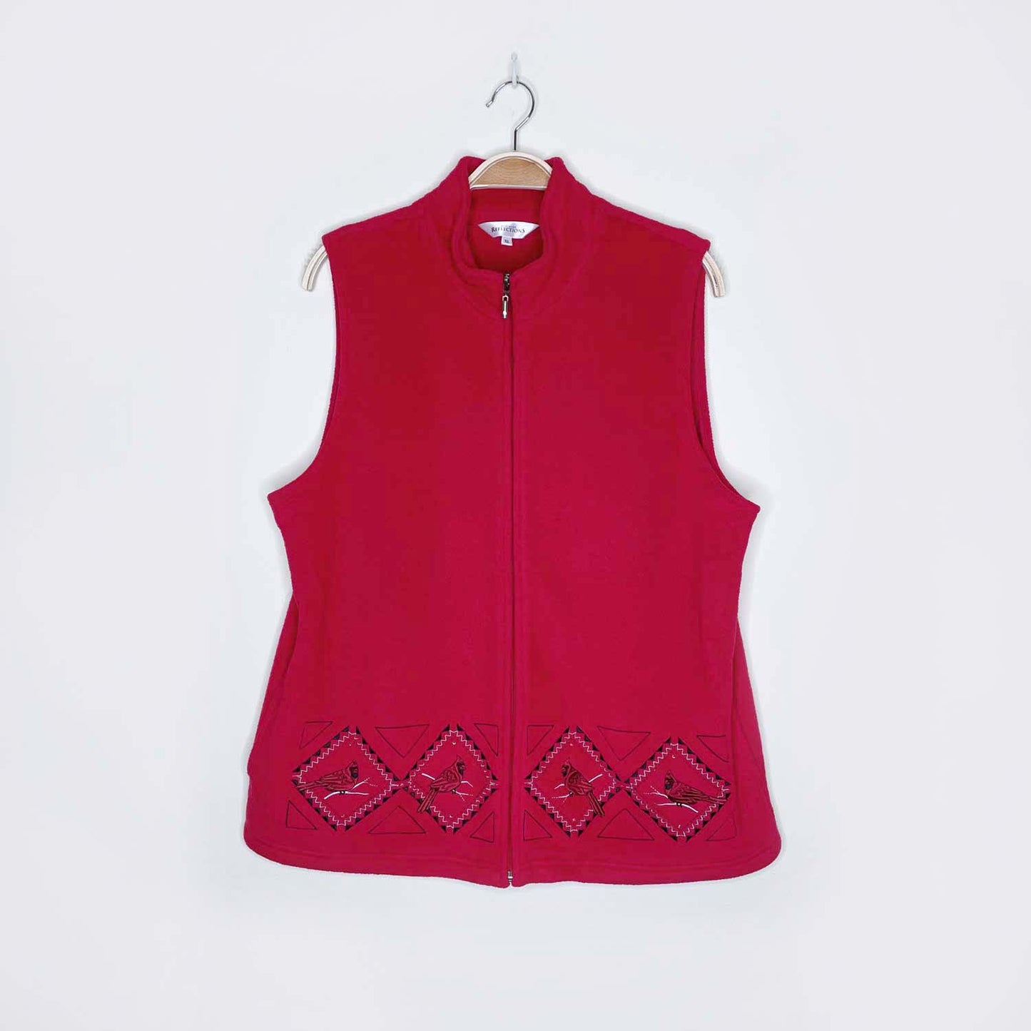 vintage nr red fleece winter cardinal vest