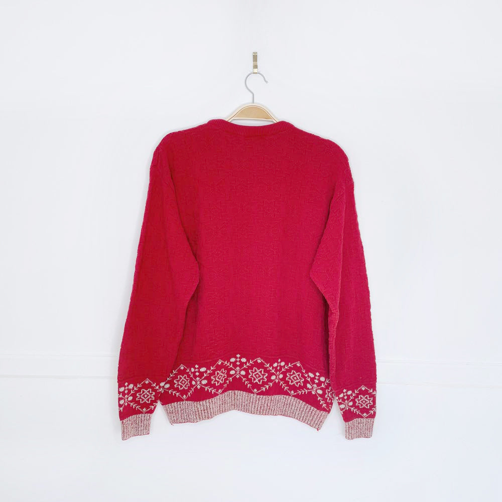 vintage 90s northern reflections minimal snowflake knit crew
