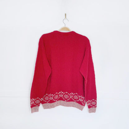 vintage 90s northern reflections minimal snowflake knit crew