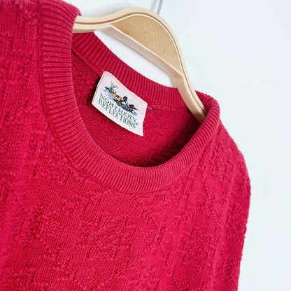 vintage 90s northern reflections minimal snowflake knit crew